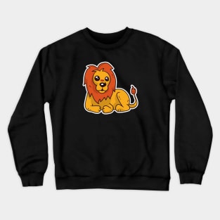Cute Lion Cartoon Character Crewneck Sweatshirt